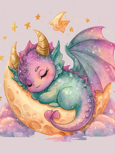 Sleeping Dragon Moon Print. poster