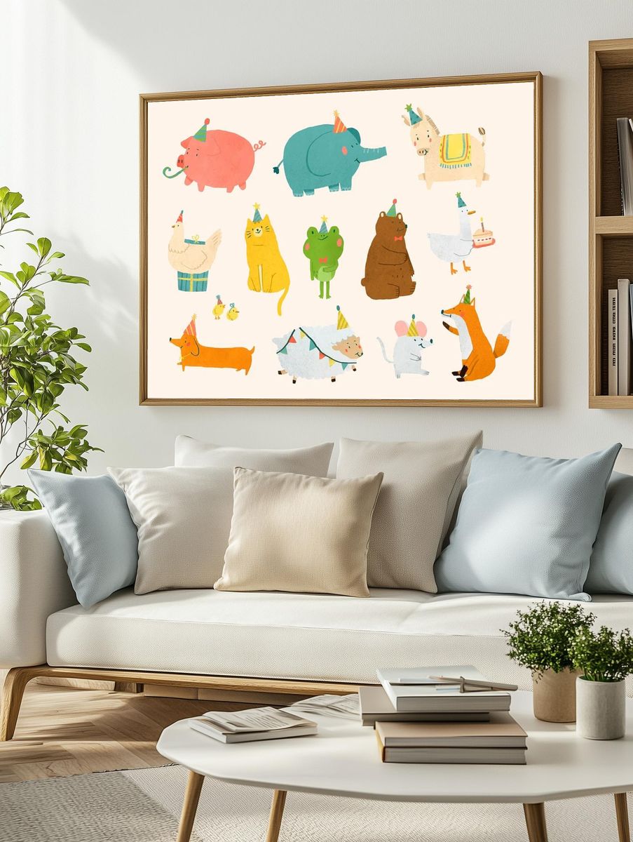 Cute Crocodile Cartoon Print. — room view 2