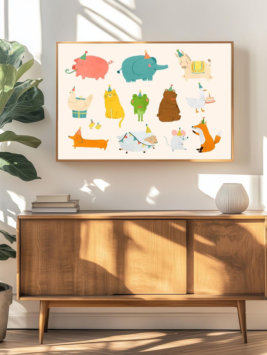 Cute Crocodile Cartoon Print. — room view 3