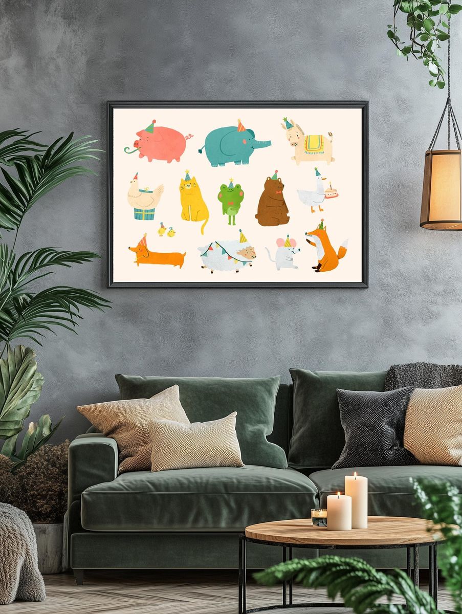 Cute Crocodile Cartoon Print. — room view 4