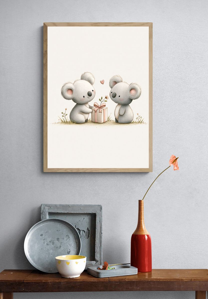 Koala Gift Illustration Poster. — room view 3