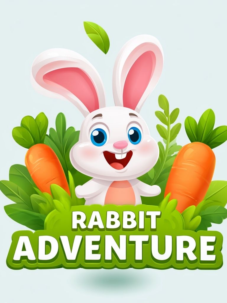 Rabbit Adventure Cartoon Poster. poster — kids art