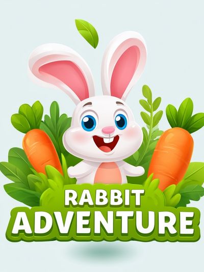 Rabbit Adventure Cartoon Poster.