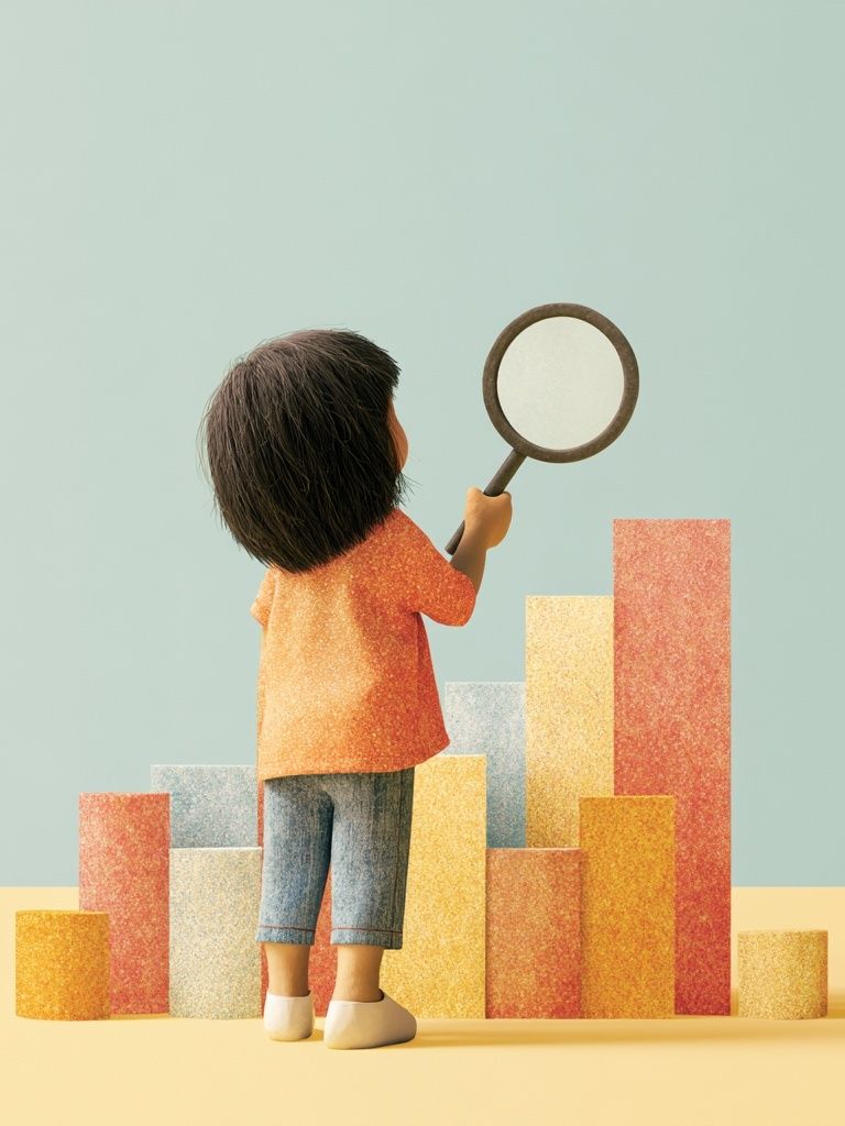 Child with Magnifying Glass Illustration Poster. poster — kids art