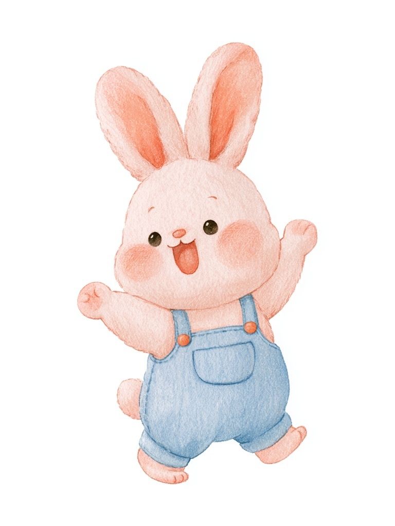 Happy Bunny Watercolor Poster. poster — kids art