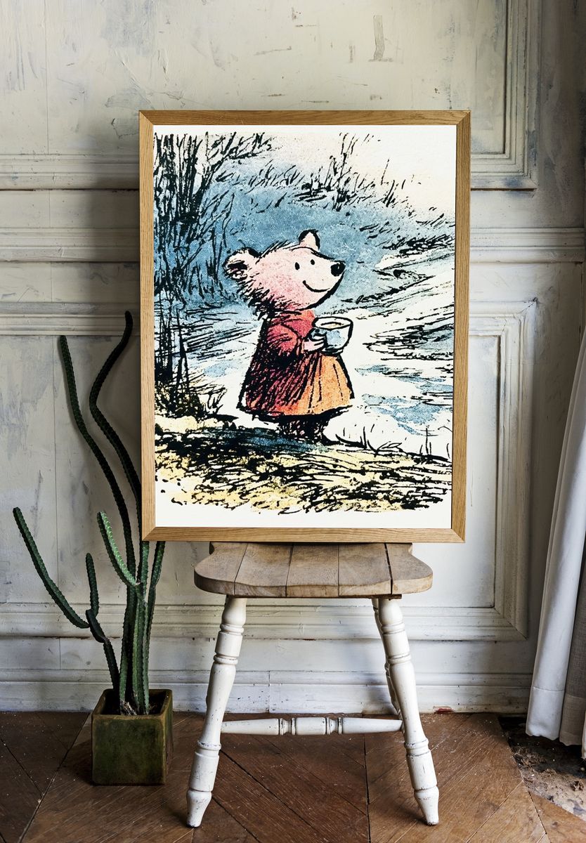 Bear in the Snow Illustration Poster. room preview
