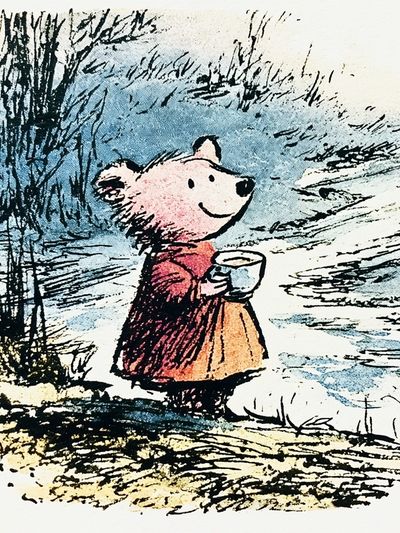 Bear in the Snow Illustration Poster. poster