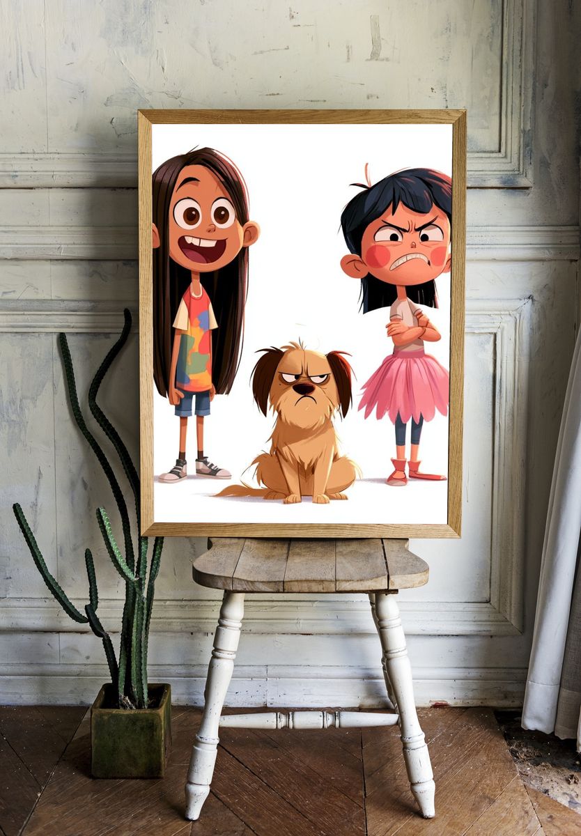 Playful Kids Characters Illustration Poster. room preview