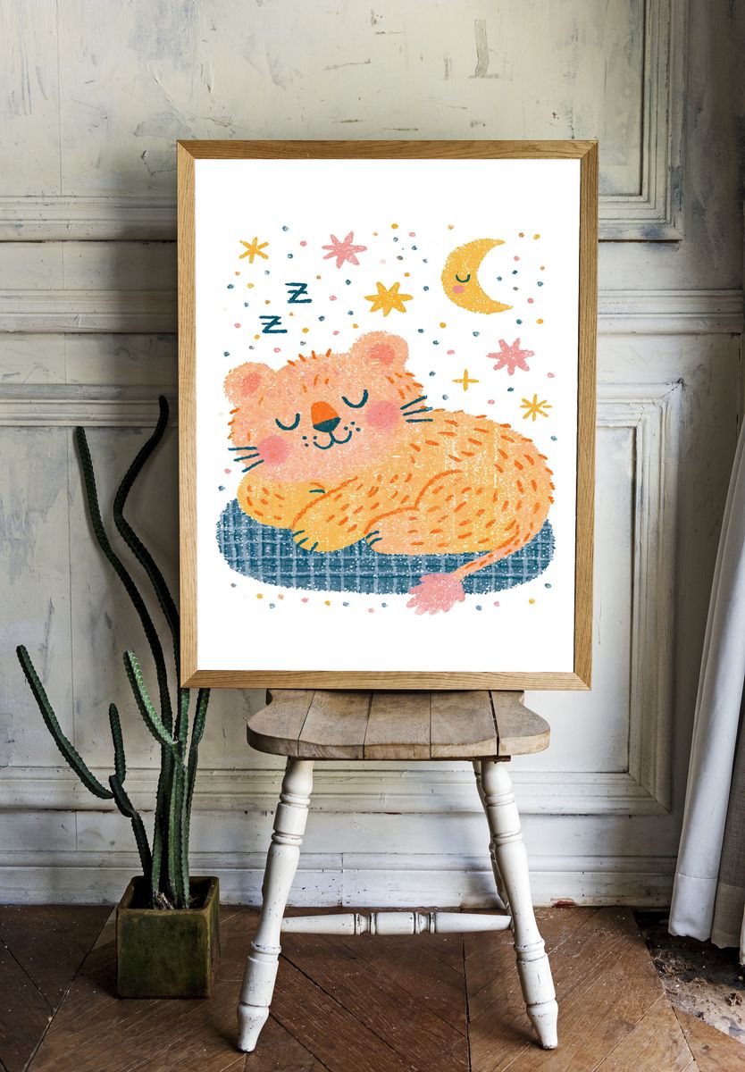 Sleeping Bear Nursery Print. — room view 1