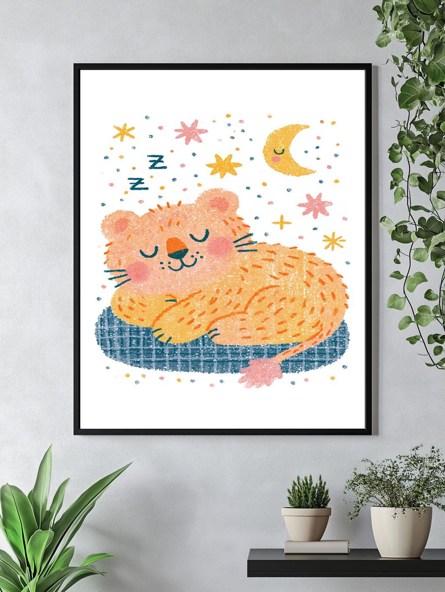 Sleeping Bear Nursery Print. — room view 4