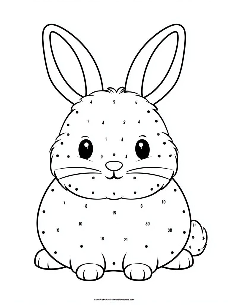 Cute Bunny Dot-to-Dot Poster. poster detail