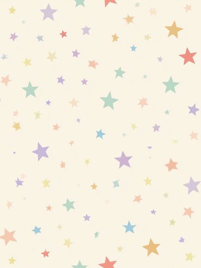 Pastel Star Pattern Print.
