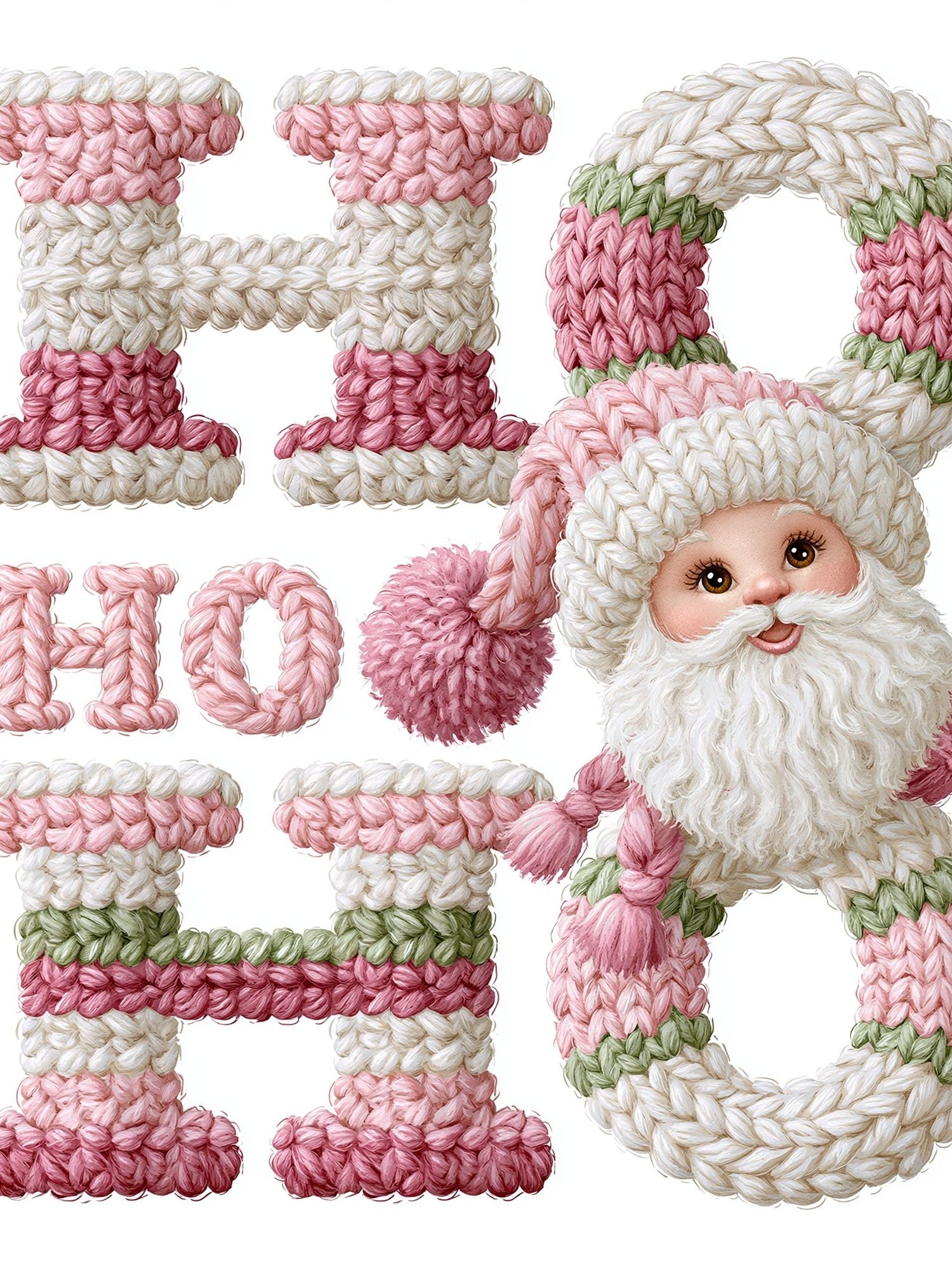 Knitted Santa Ho Ho Ho Poster. poster detail