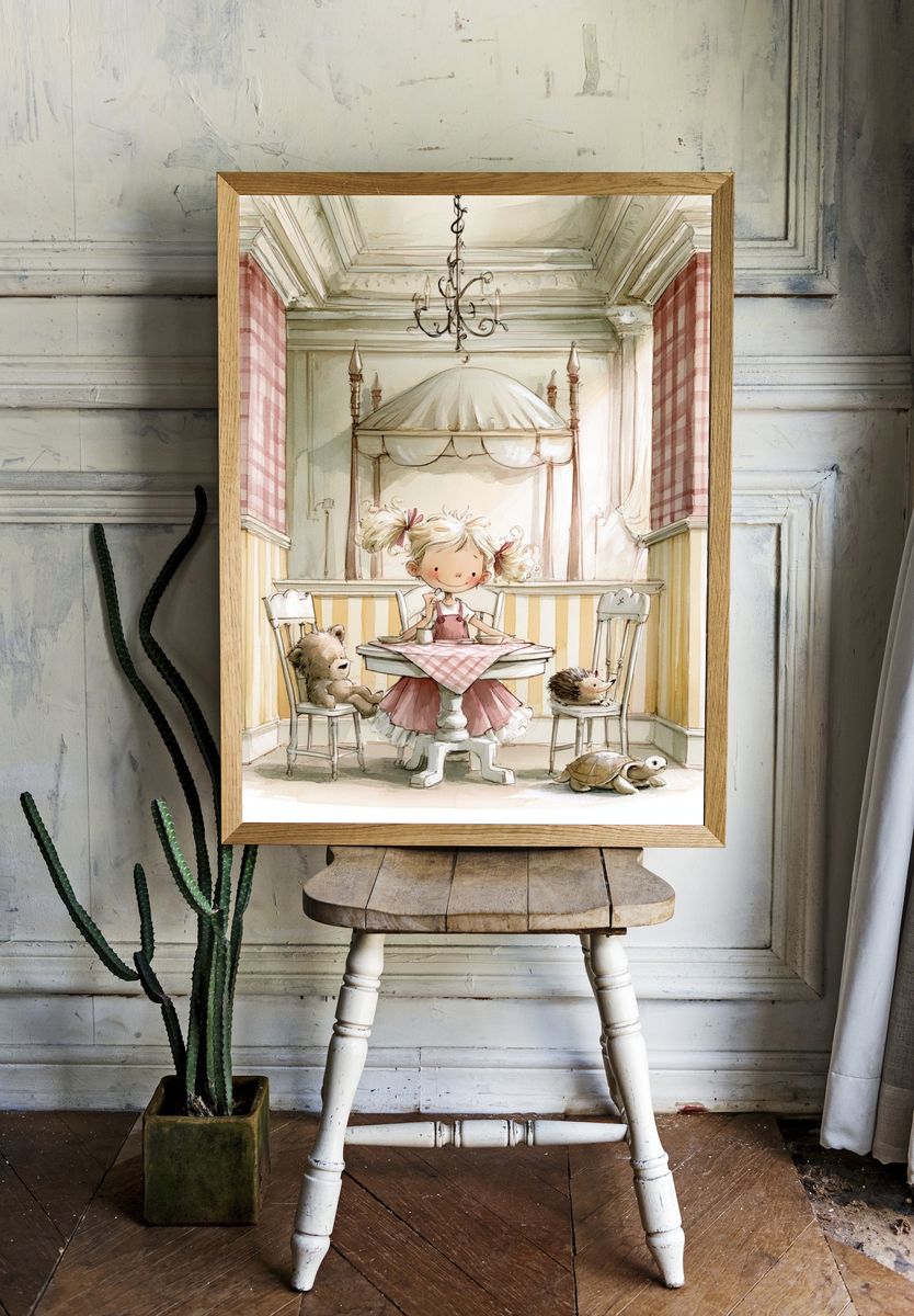 Whimsical Nursery Tea Party Print. room preview