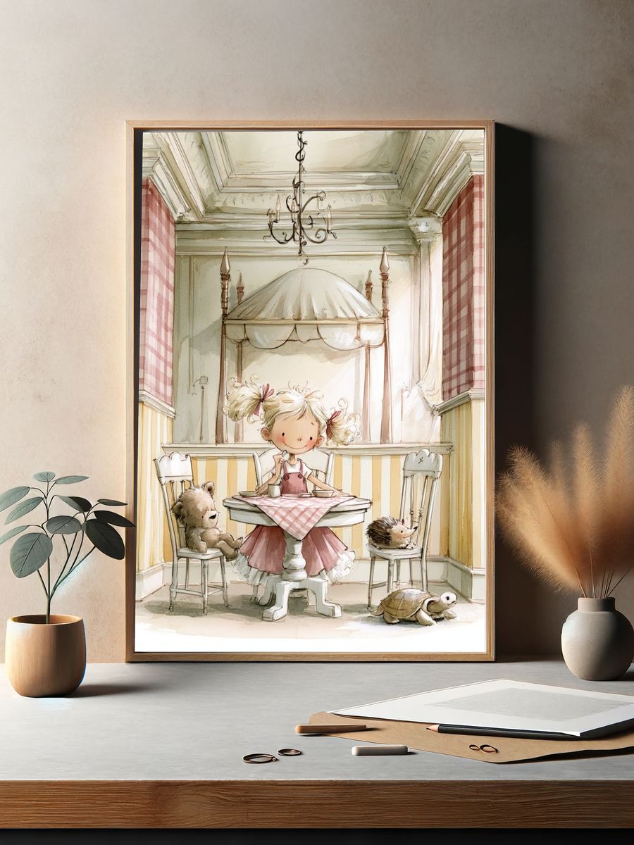 Whimsical Nursery Tea Party Print. — room view 2