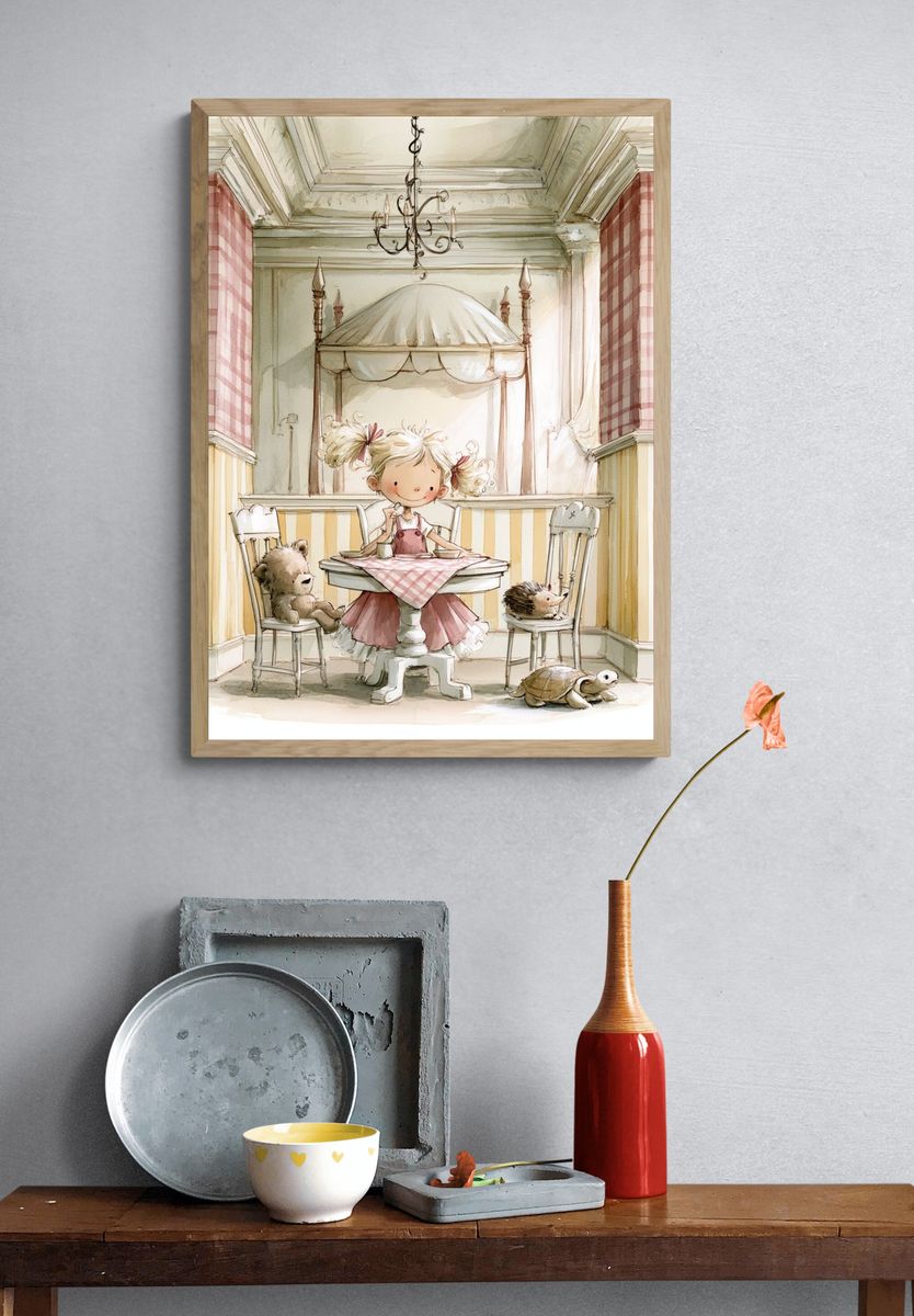 Whimsical Nursery Tea Party Print. — room view 3