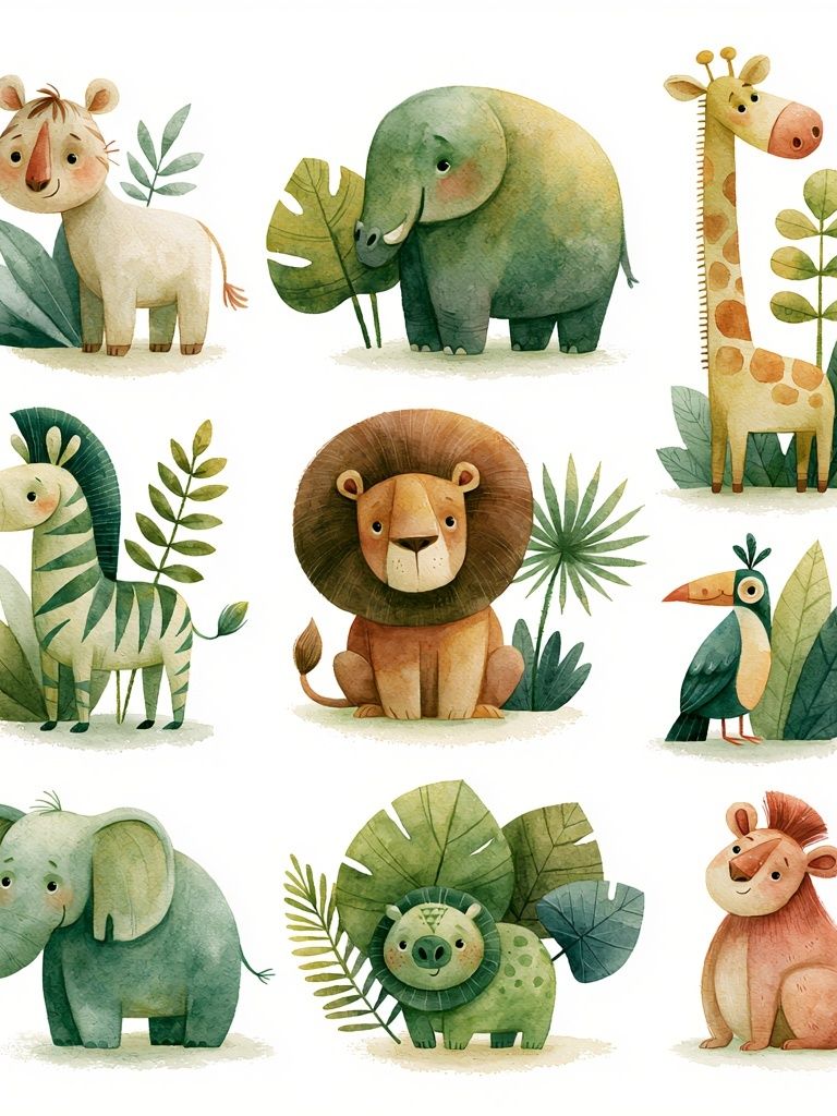 Safari Animals Nursery Poster. poster — kids art