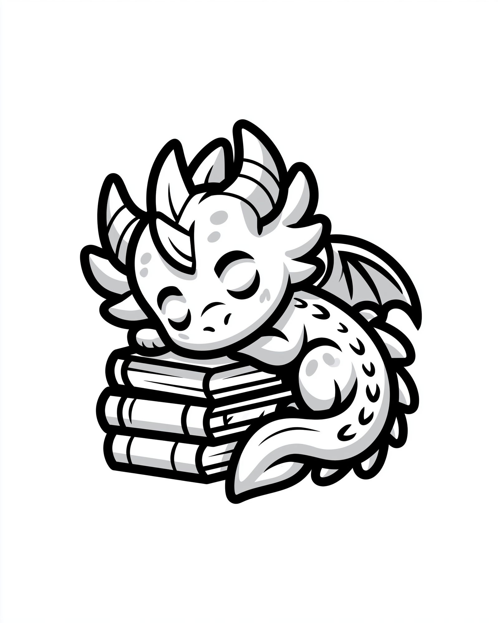 Sleeping Dragon Line-Art Poster. poster — kids art