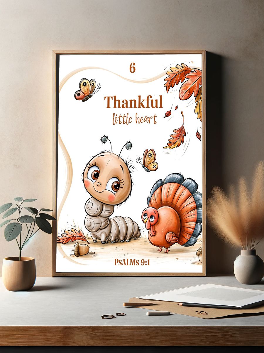 Thankful Little Heart Nursery Print. — room view 2