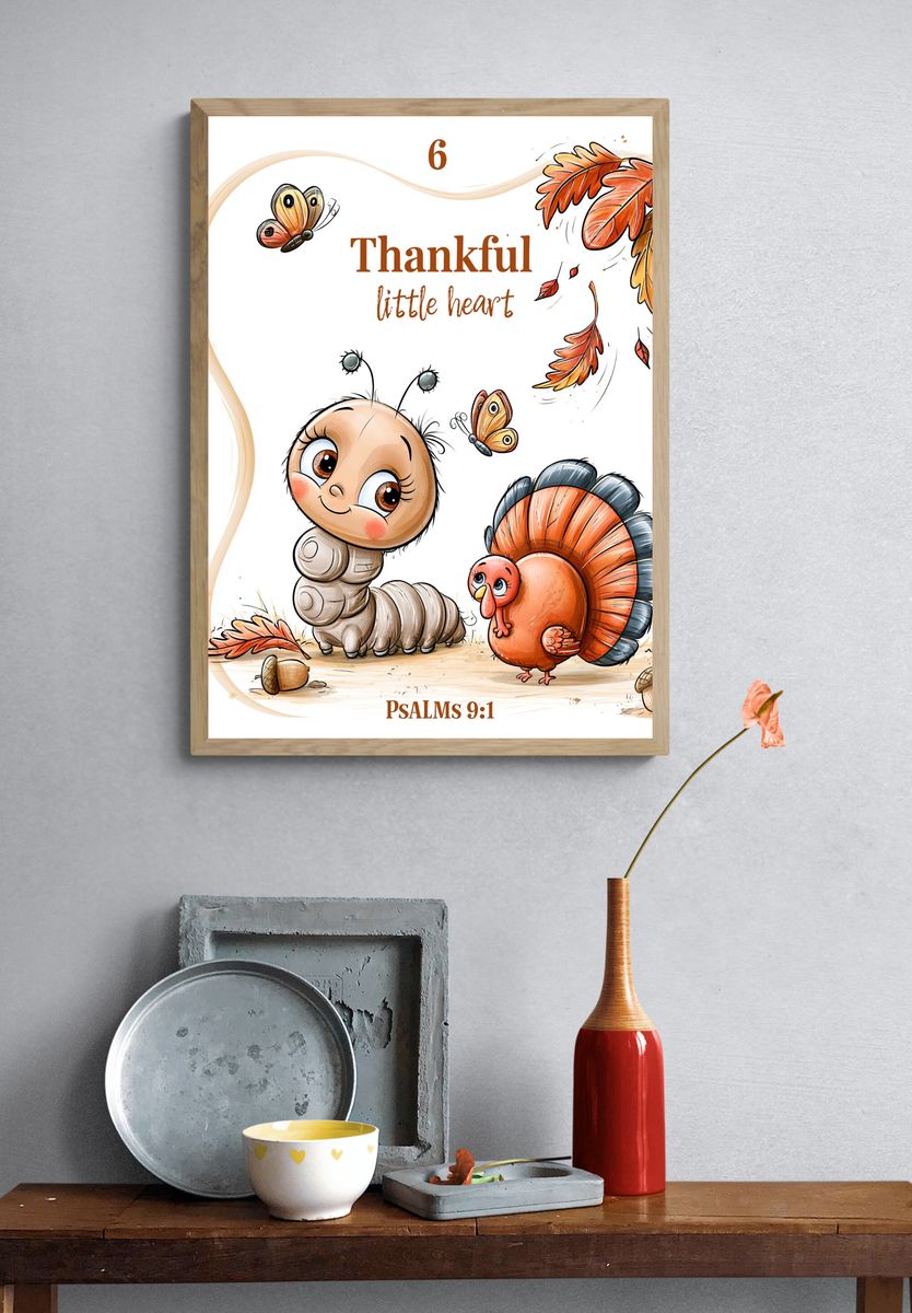 Thankful Little Heart Nursery Print. — room view 3