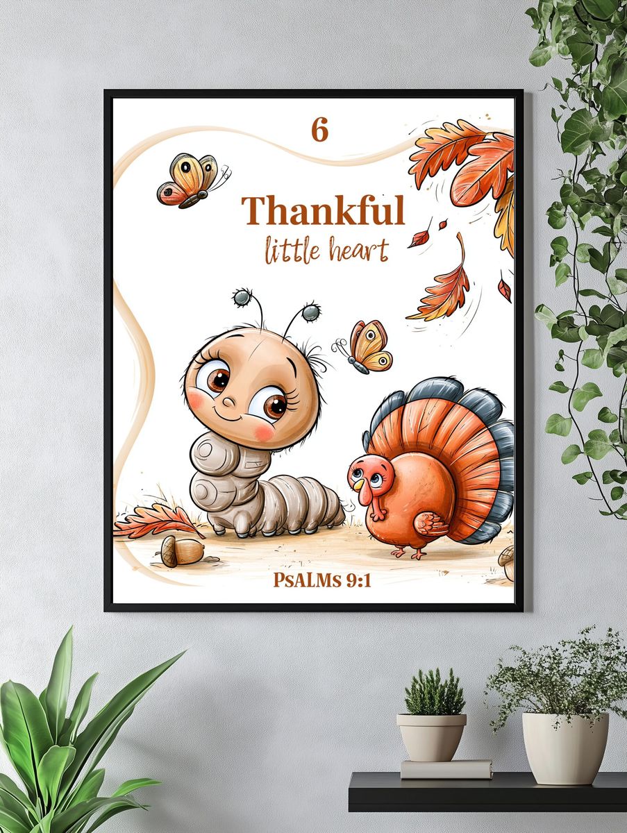 Thankful Little Heart Nursery Print. — room view 4