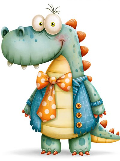 Friendly Dinosaur Cartoon Poster.