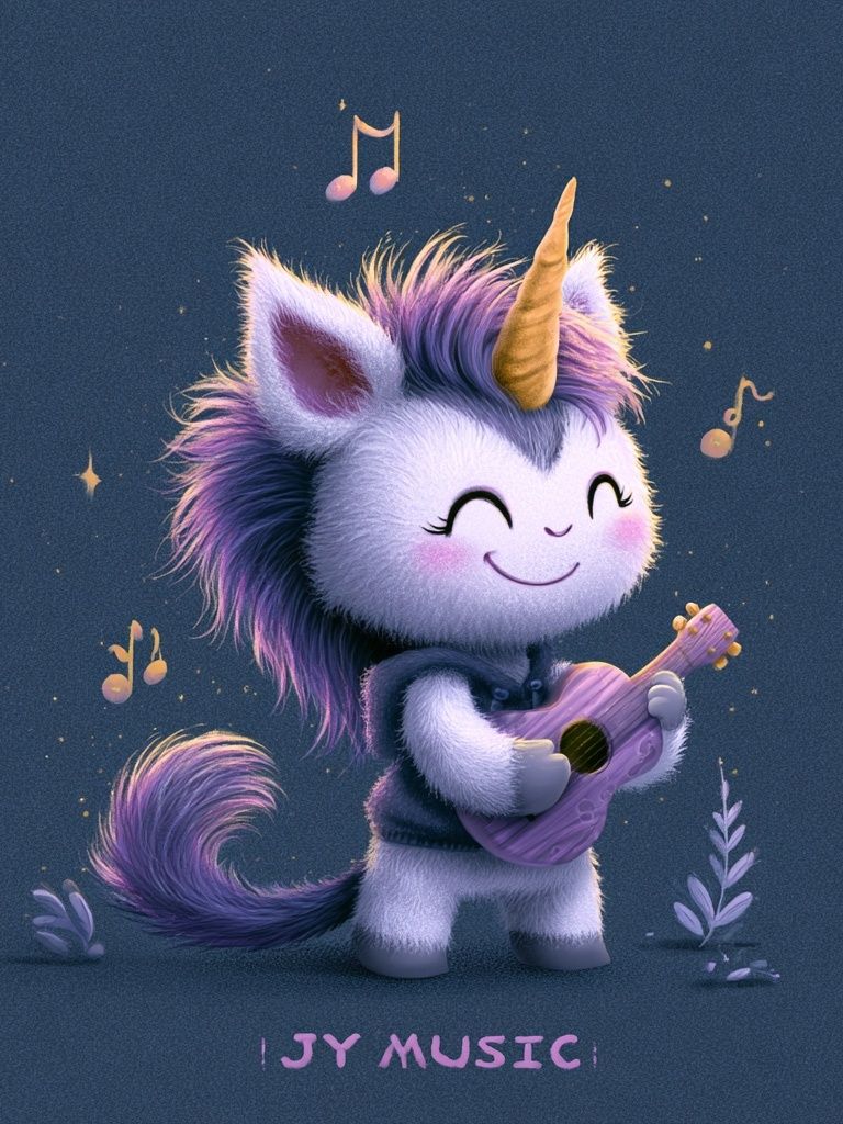 Unicorn Music Poster. poster — kids art