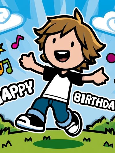 Happy Birthday Cartoon Poster. poster