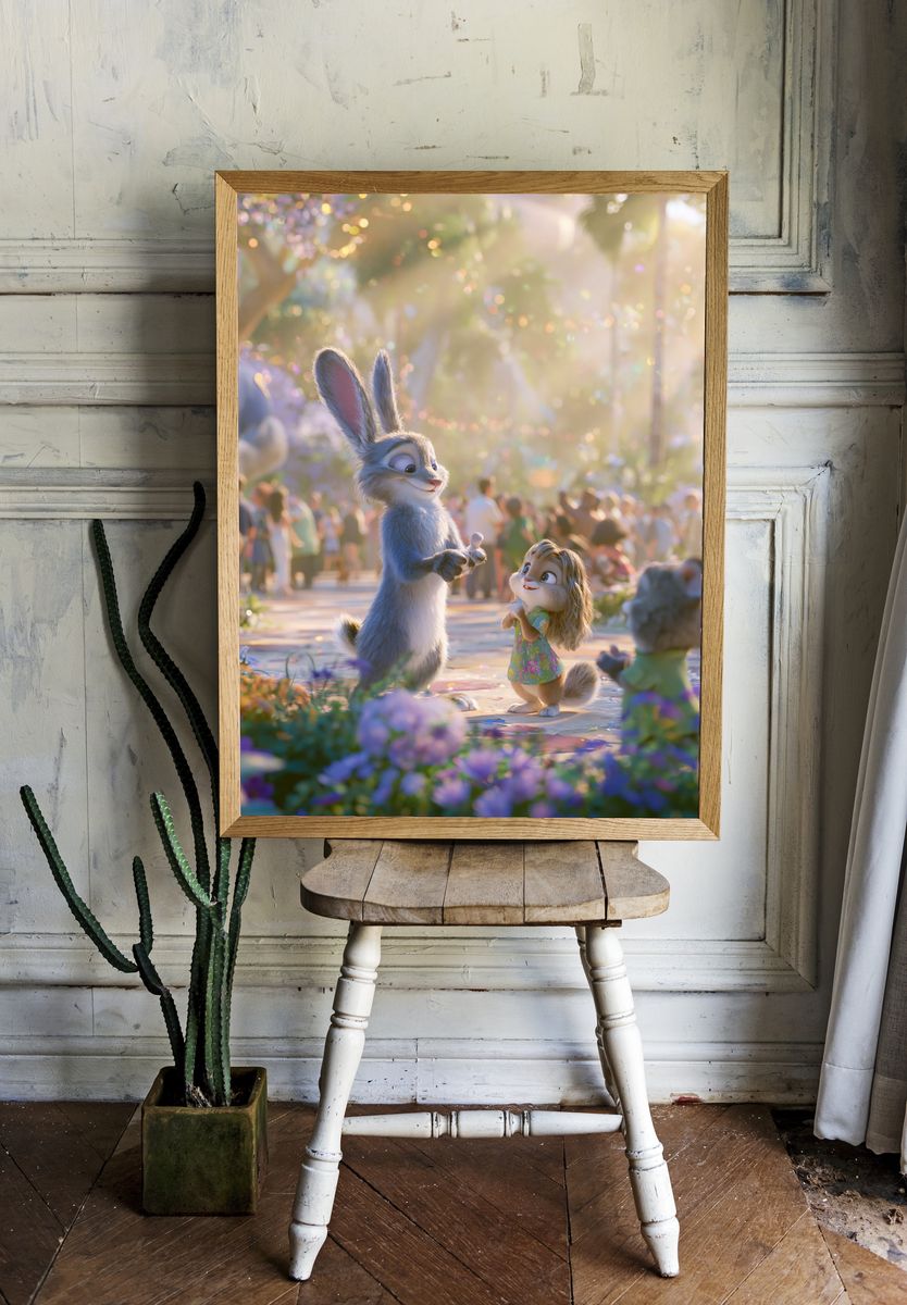 Whimsical Bunny Garden Poster. room preview