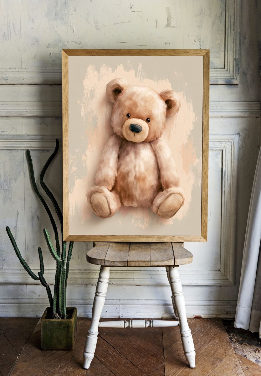 Teddy Bear Watercolor Poster. room preview