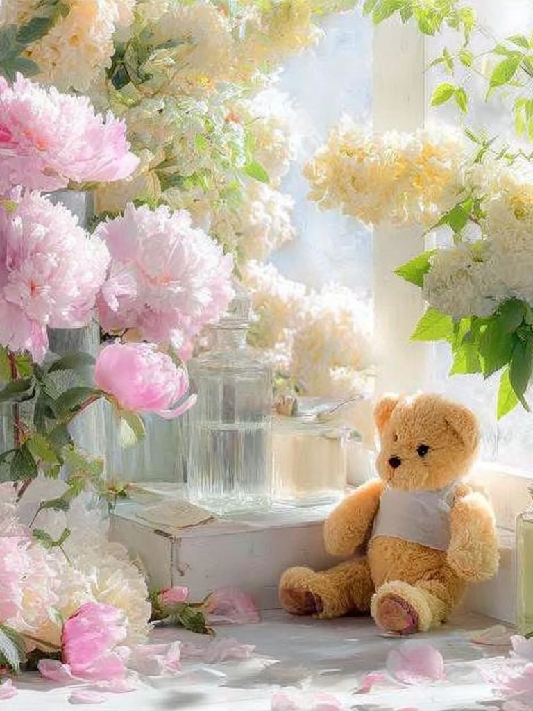 Teddy Bear in Bloom Poster. poster detail