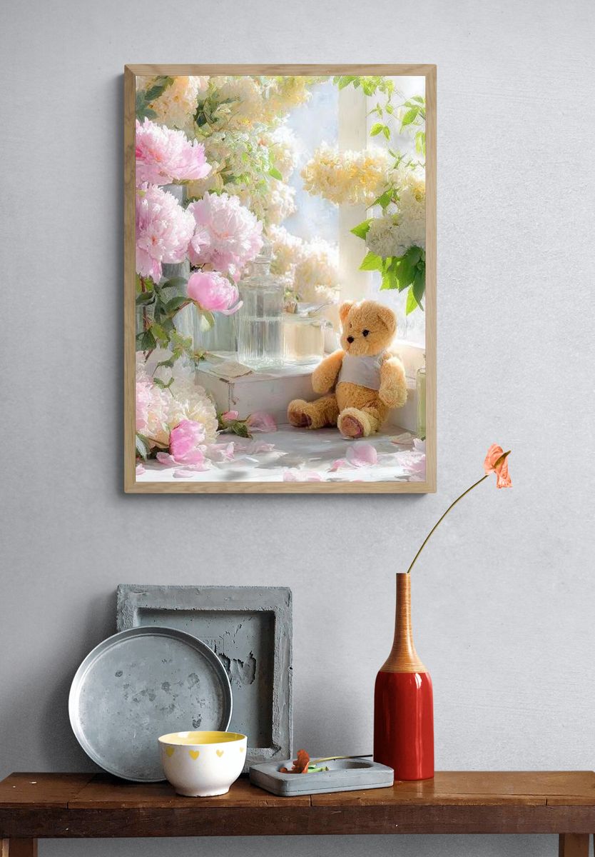 Teddy Bear in Bloom Poster. — room view 3
