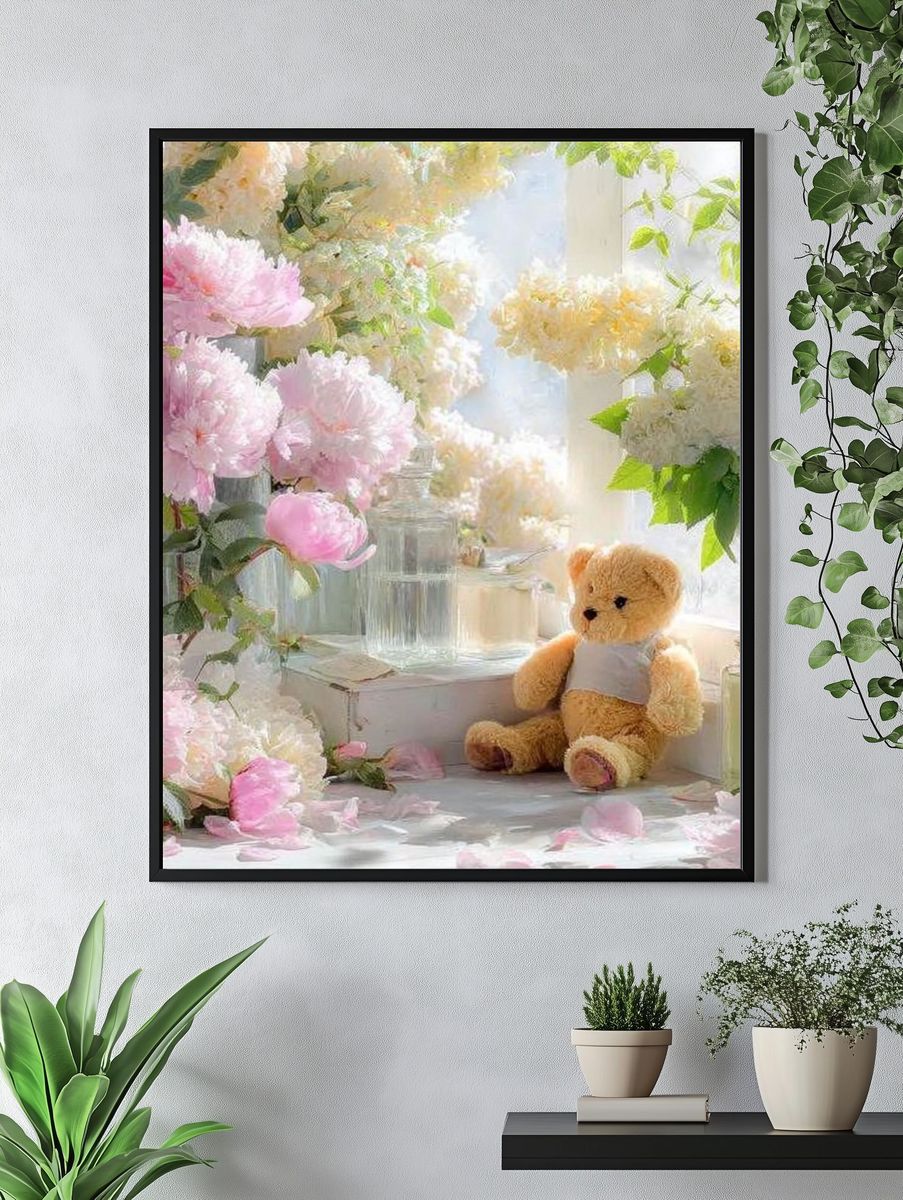 Teddy Bear in Bloom Poster. — room view 4