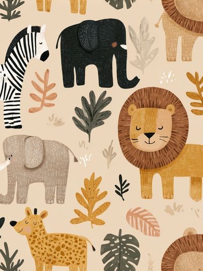 Cute Animal Friends — Kids Illustration Print