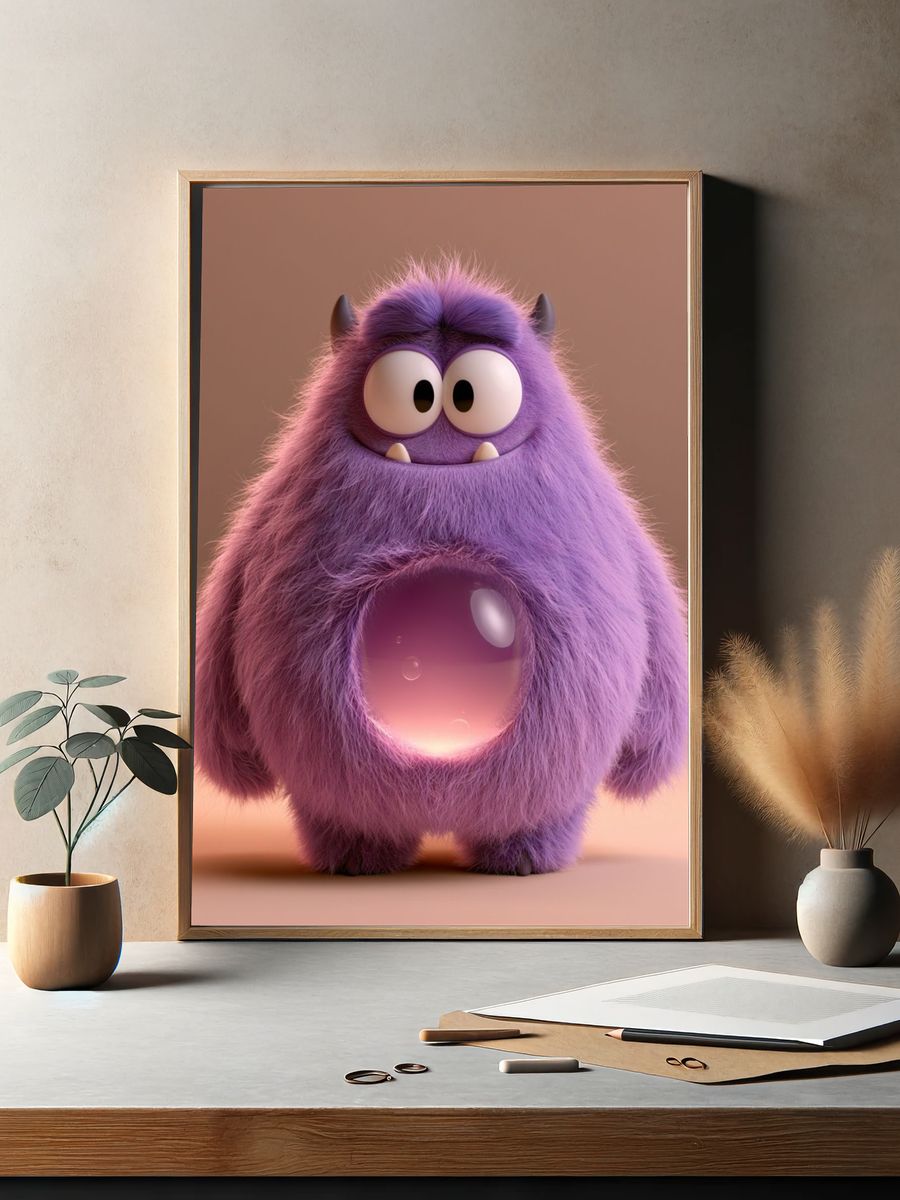 Purple Monster Character Poster. — room view 2