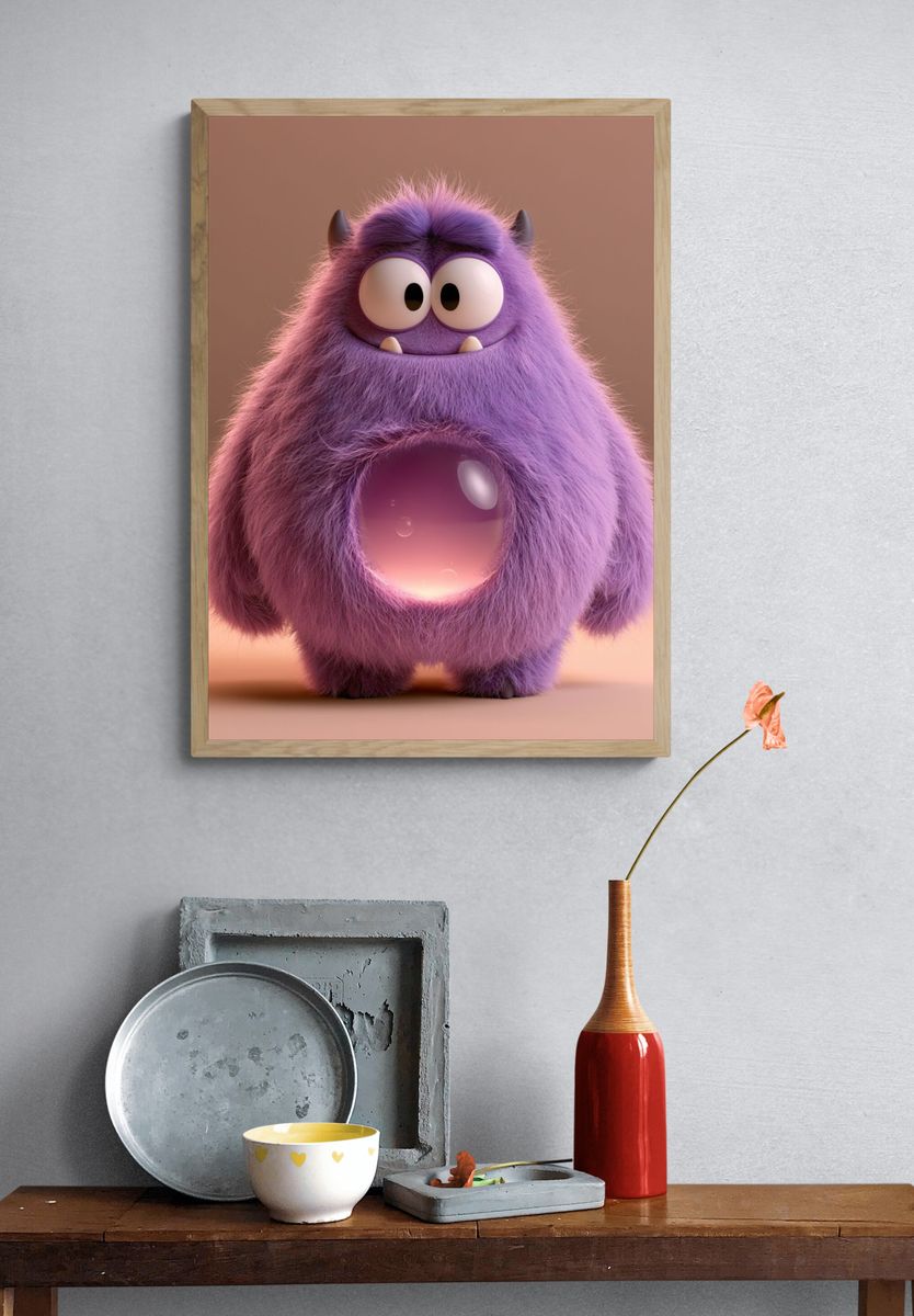 Purple Monster Character Poster. — room view 3