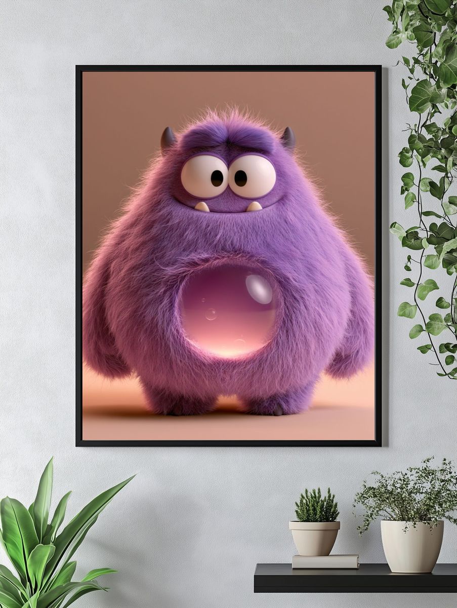 Purple Monster Character Poster. — room view 4