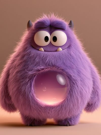Purple Monster Character Poster.