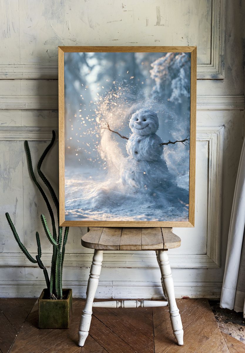 Snowman Winter Wonderland Print. room preview