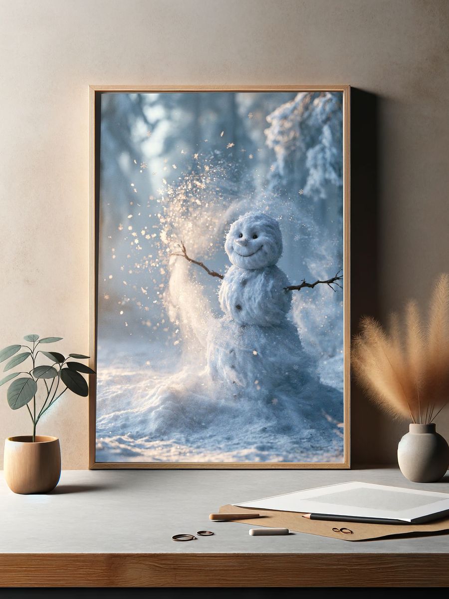 Snowman Winter Wonderland Print. — room view 2