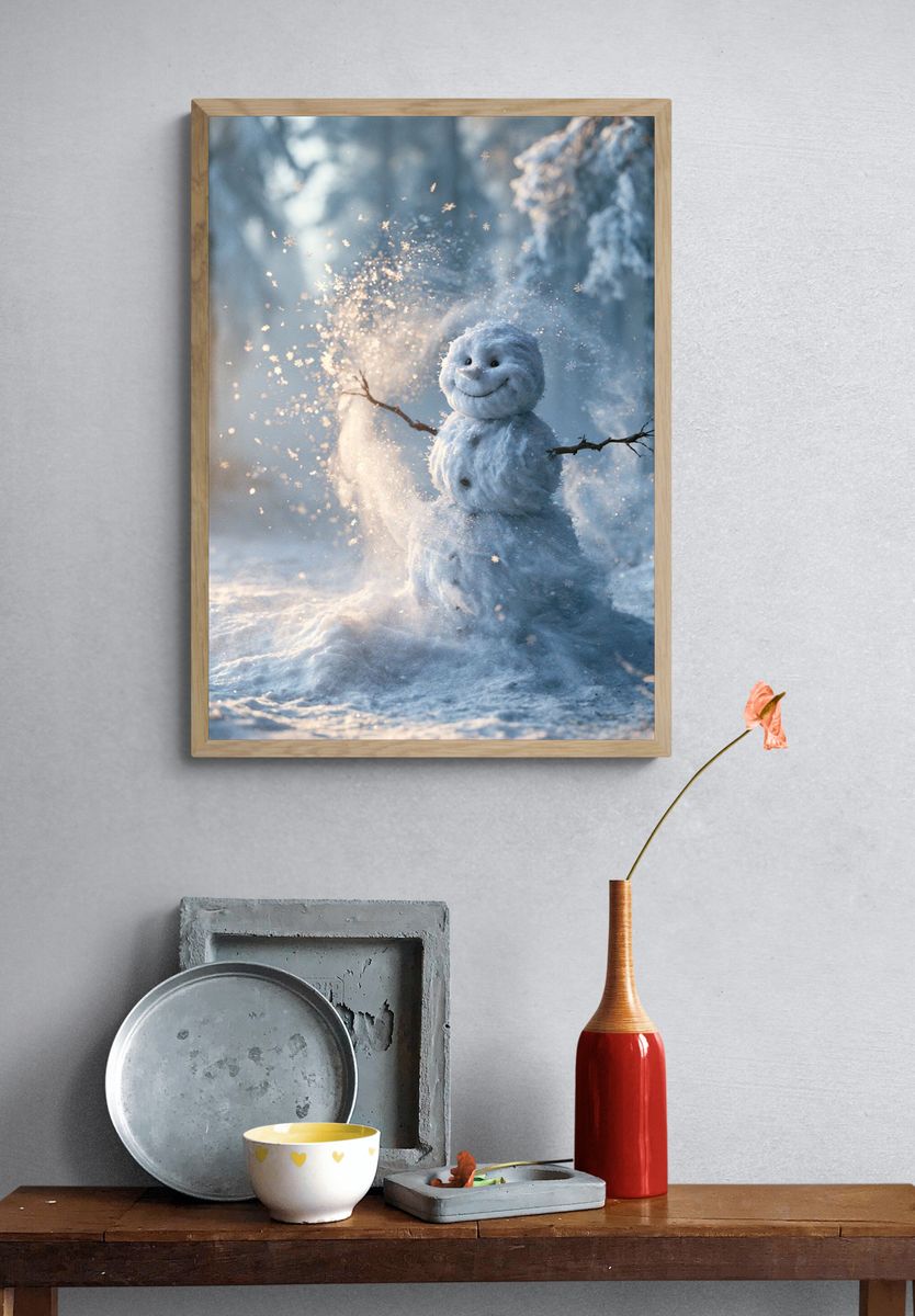 Snowman Winter Wonderland Print. — room view 3