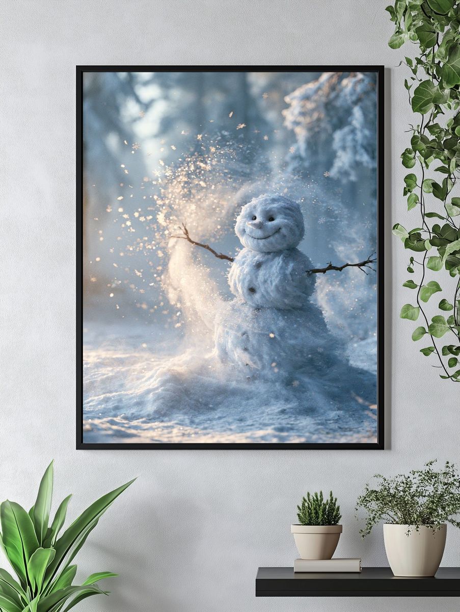 Snowman Winter Wonderland Print. — room view 4