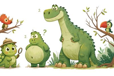 Cute Dinosaur Friends Illustration Poster. poster