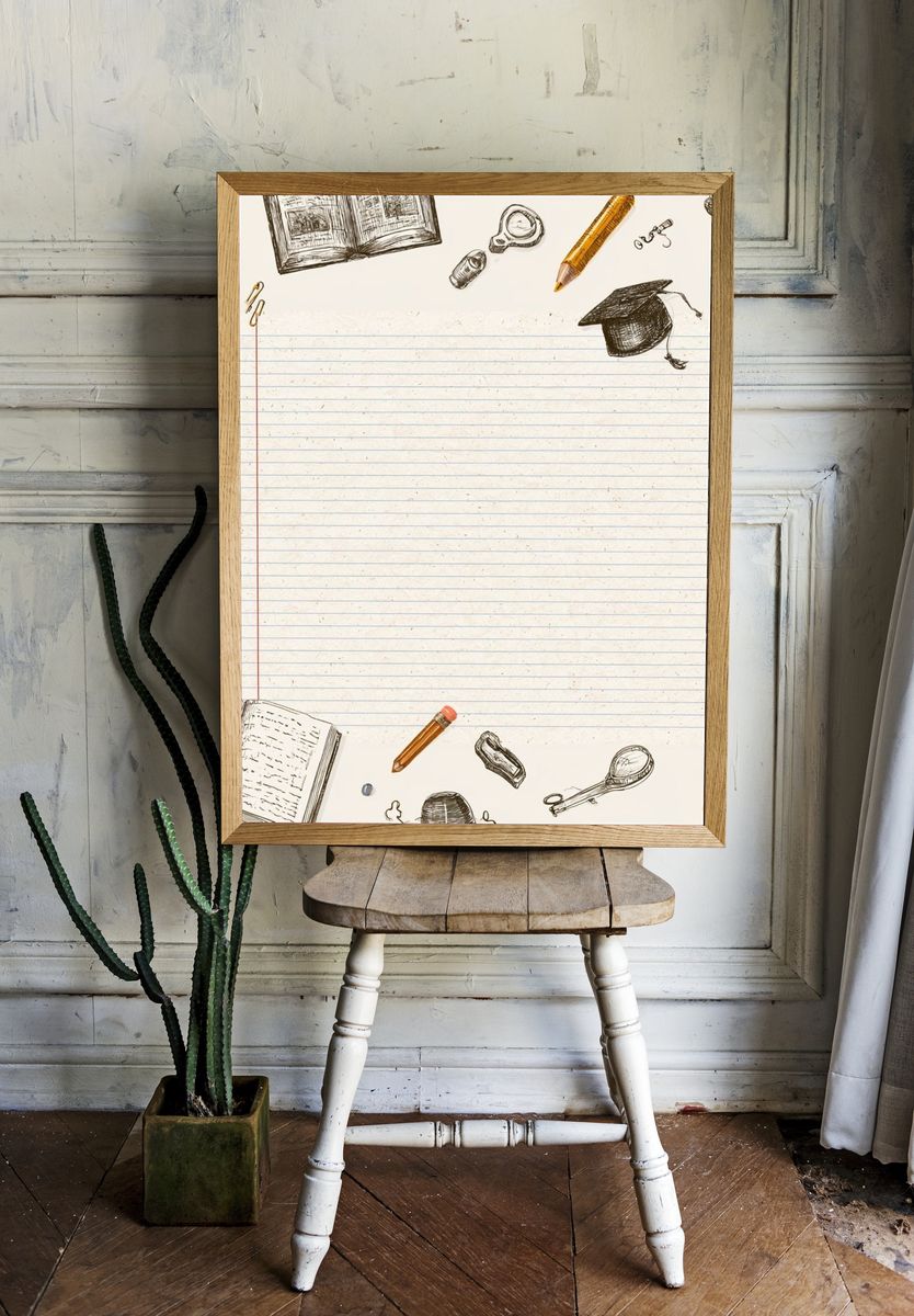 School Supplies Illustration Poster. room preview