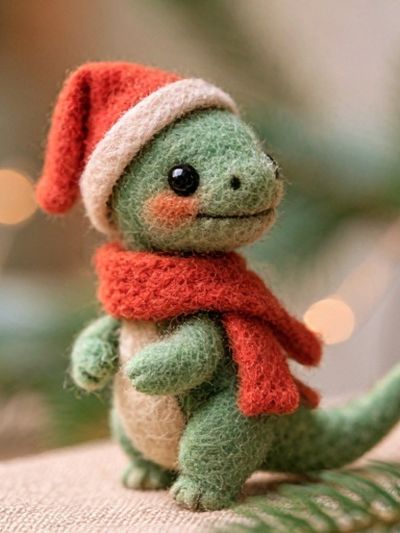 Felt Dinosaur Holiday Poster. poster