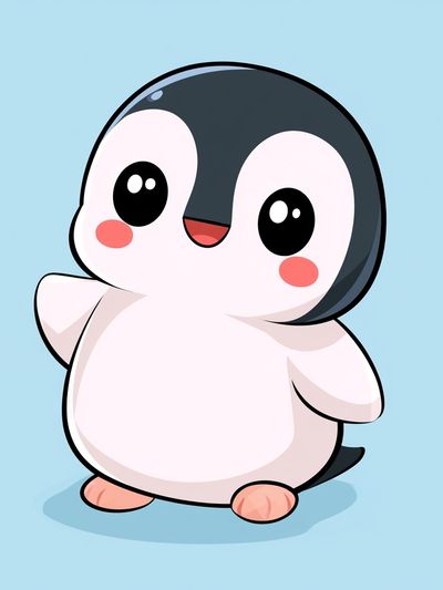 Cute Penguin Cartoon Poster. poster