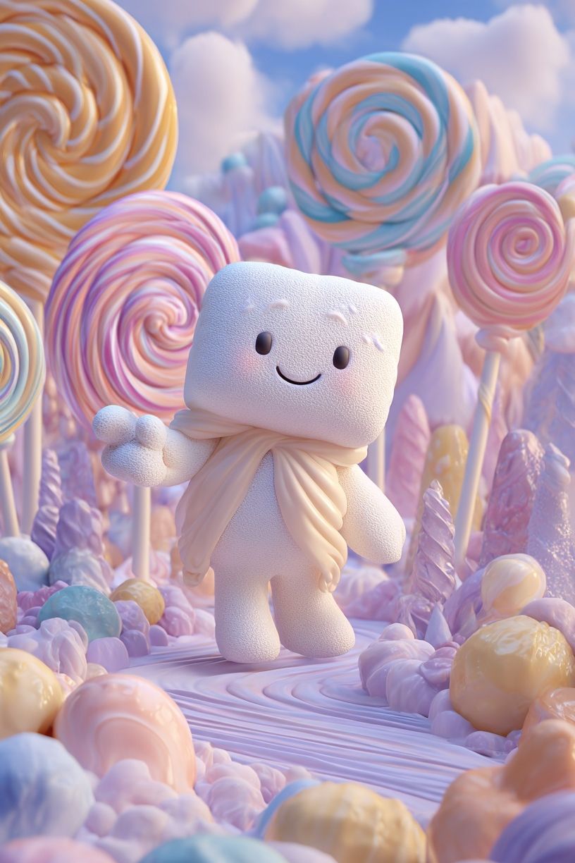 Candy Cloud Character Illustration Poster. poster — kids art