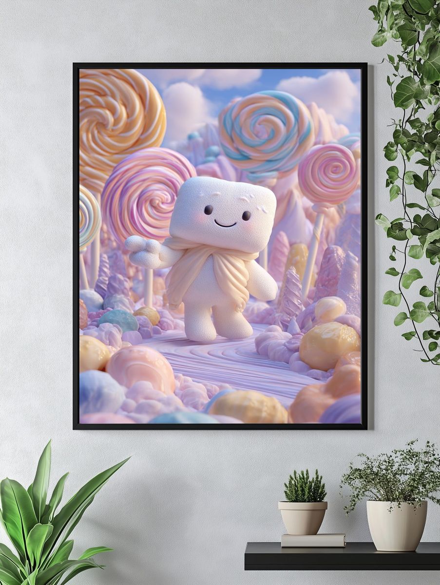 Candy Cloud Character Illustration Poster. — room view 4