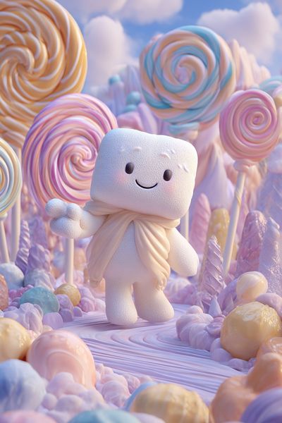 Candy Cloud Character Illustration Poster. poster