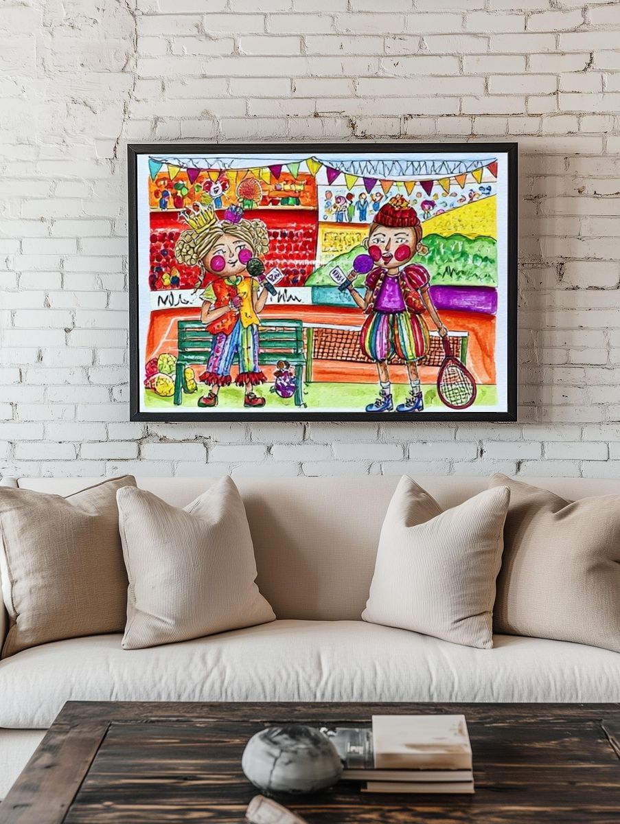 Colorful Kids Sports Illustration Poster. room preview